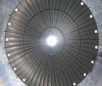 underside 60' diameter grain bin roof